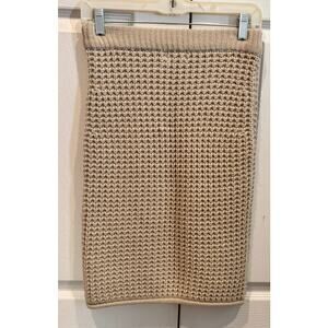 POL Creamy Biege Knit Crochet Pencil Skirt- Size Small